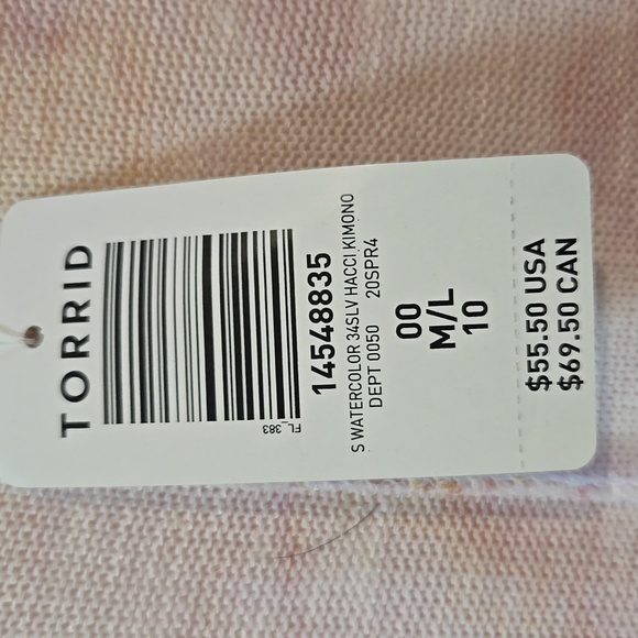 Torrid Watercolor Hacci Kimono Size M/L Or 00 - Picture 2 of 4